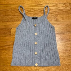 GREY BUTTON TANK TOP
